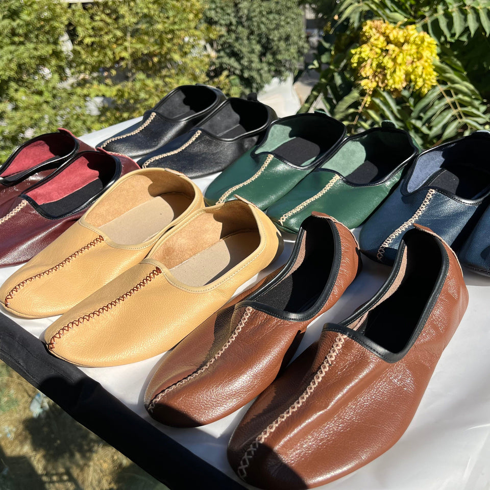 Genuine Leather Babouche Tawaf Shoes in Mens Size, Pick Your Color Leather Slippers, Home Shoes, House Slippers, Aladin Shoes