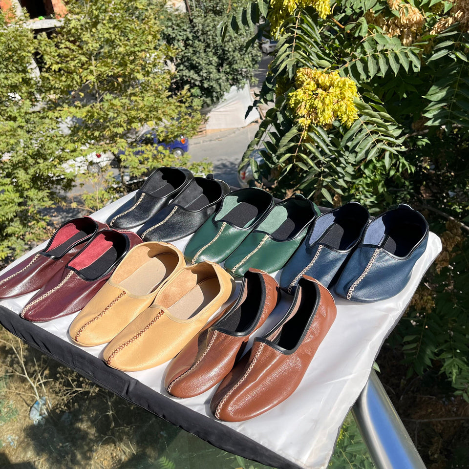 Genuine Leather Babouche Tawaf Shoes in Women Size, Pick Your Color Leather Slippers, Home Shoes, House Slippers, Barefoot Moccasins