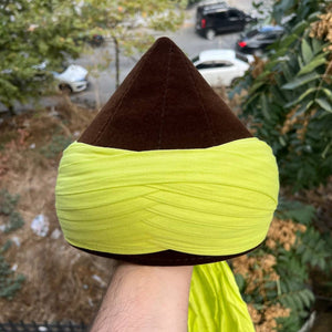 Green to Light Green Mens Haqqani Imamah, Cyprus Style Islamic Cap, Unique Islamic Art, Haqqani Sufi Order, Islamic Men's Head Wear