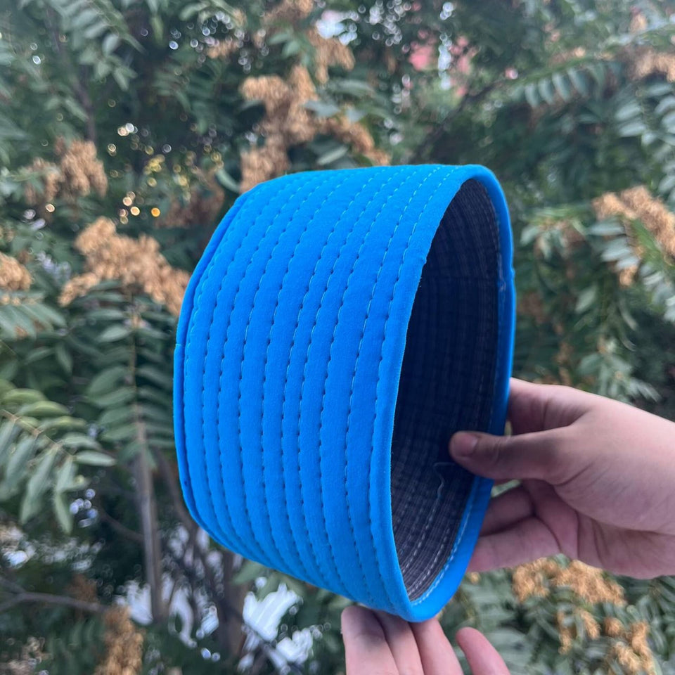 Plain Blue Kufi Hat, Islamic Beanie Prayer Hat, Ideal for Wrapping Imamah, Muslims Hat, Muslim hat taqiya
