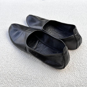 Genuine Leather Black Tawaf Shoes in Women Size, Leather Slippers, Home Shoes, House Slippers with Leather Insole, Grounding Shoes