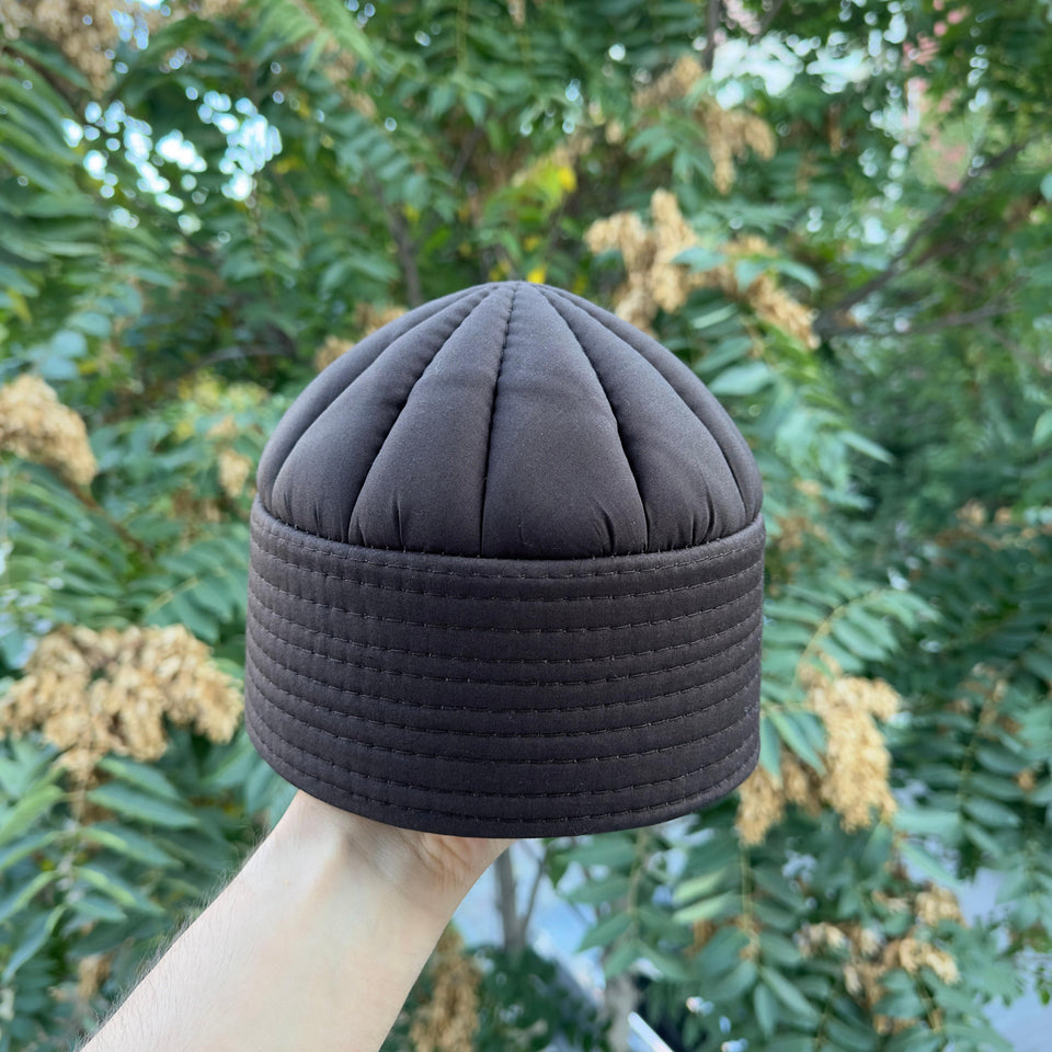 Dark Brown Toparlak Kufi Hat, Muslim Cap, Taqiya Takke Peci, Rigid Prayer Cap, Turkish Muslim Islamic Hat, Skull Cap