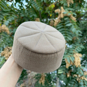 Cream Sufi Kufi Hat, Muslim Cap, Taqiya Takke Peci, Rigid Prayer Cap, Turkish Muslim Islamic Hat, Skull Cap