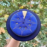 Royal Blue and Gold Classic Fez Imamah, Islamic Hat, Taqiyyah Islamic Prayer Hat with tassel, Muslim Mens Skull Hat, Masjeed Accessories