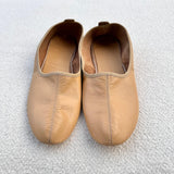 Genuine Leather Beige Tawaf Shoes in Men Size, Leather Slippers, Home Shoes, House Slippers with Leather Insole, Grounding Shoes