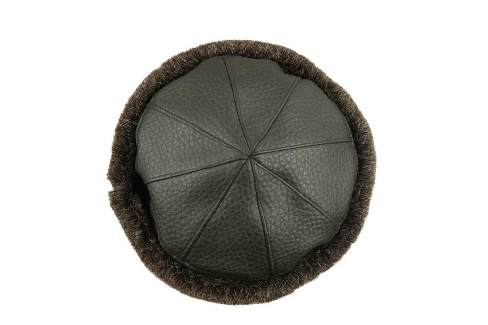 Foldable Faux Fur Hat, Faux Leather Winter Hat, High Quality Faux Leather Retro Watermelon Beanie, Casual Caps Hat, Kufi Hat