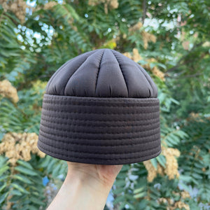 Dark Brown Toparlak Kufi Hat, Muslim Cap, Taqiya Takke Peci, Rigid Prayer Cap, Turkish Muslim Islamic Hat, Skull Cap