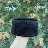 Lux Black Sufi Kufi Hat, Muslim Cap, Taqiya Takke Peci, Rigid Prayer Cap, Turkish Muslim Islamic Hat, Skull Cap