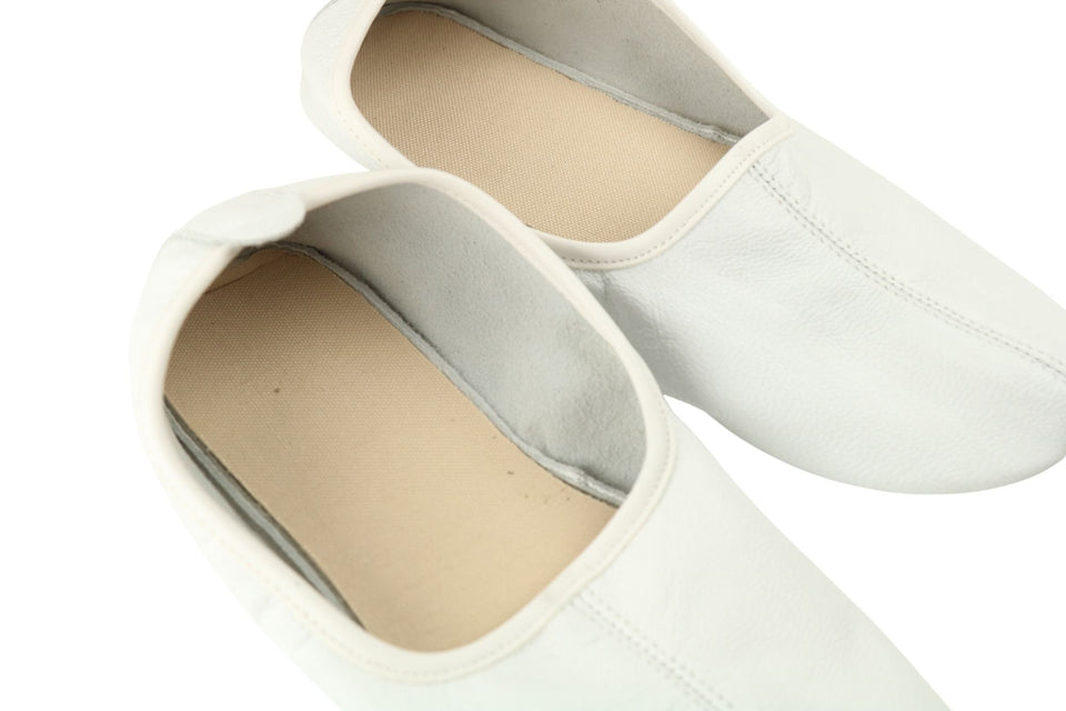 Genuine Leather Pure White Feet Warmer WOMEN Size | Winter Socks | Foot Warmers Socks | Shoes Slippers | Tawf Slippers | Leather Socks