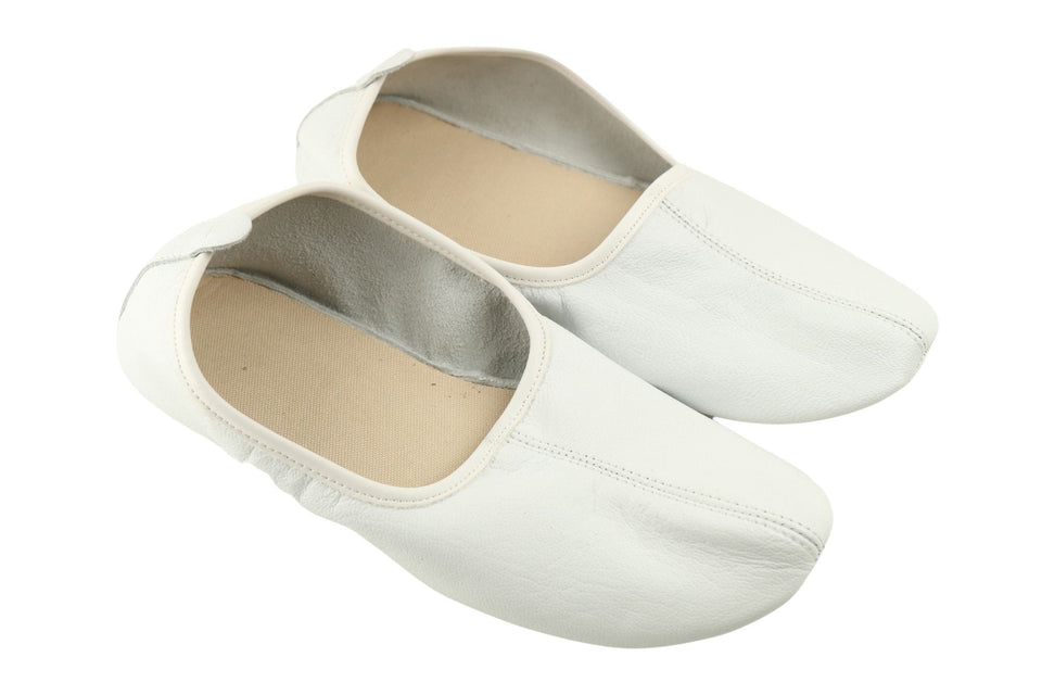 Genuine Leather Pure White Feet Warmer WOMEN Size | Winter Socks | Foot Warmers Socks | Shoes Slippers | Tawf Slippers | Leather Socks