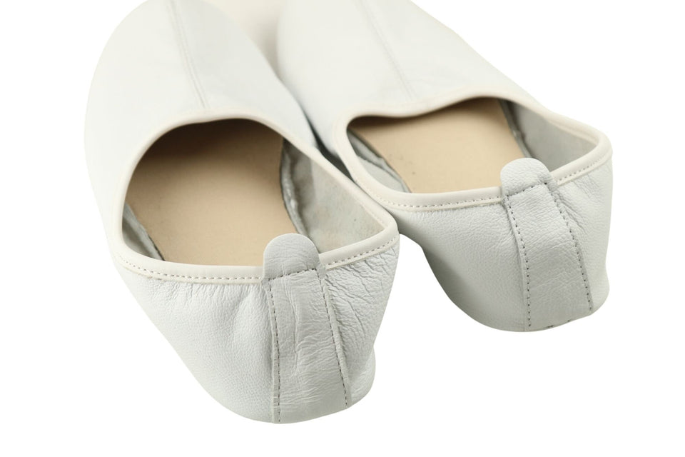 Genuine Leather Pure White Feet Warmer WOMEN Size | Winter Socks | Foot Warmers Socks | Shoes Slippers | Tawf Slippers | Leather Socks