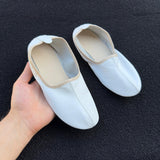 Genuine Leather Home Shoes, White Beige Slippers, Mens Leather Socks, Leather Slippers, Hajj Umrah Tawaf Shoes, Moccasin, Grounding Shoes