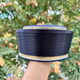 Royal Blue and Gold Classic Fez Imamah, Islamic Hat, Taqiyyah Islamic Prayer Hat with tassel, Muslim Mens Skull Hat, Masjeed Accessories