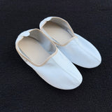 Genuine Leather Home Shoes, White Beige Slippers in Women Size, White Leather Socks, Leather Slippers, Traditional Home Shoes, Moccasin