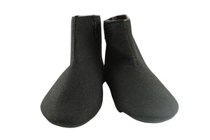 Mens Felt Home Slippers, Zippered Ankle Boot for Indoor Wear, Felt Slippers, House Shoes with Leather Sole, Barefoot Shoes for Home