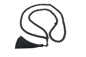 Matte Black Genuine Olive Wood Beads Tasbih Necklace, 150 Beads Misbaha Tasbih Zikr Tasbeeh Tesbih 7.5 mm Dhikr Prayer Beads TSBK