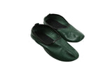 Genuine Leather Dark Green Slippers Women Size | Woman House Slippers | Handmade Leather Socks | Leather Home Shoes