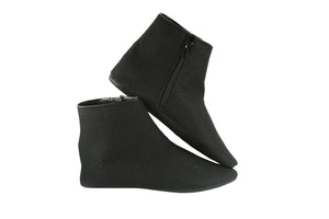 Felt and Leather Home Slippers, Womens Ankle Boot for Indoor Wear, Felt Slippers, House Shoes with Leather Sole, Barefoot Shoes for Home