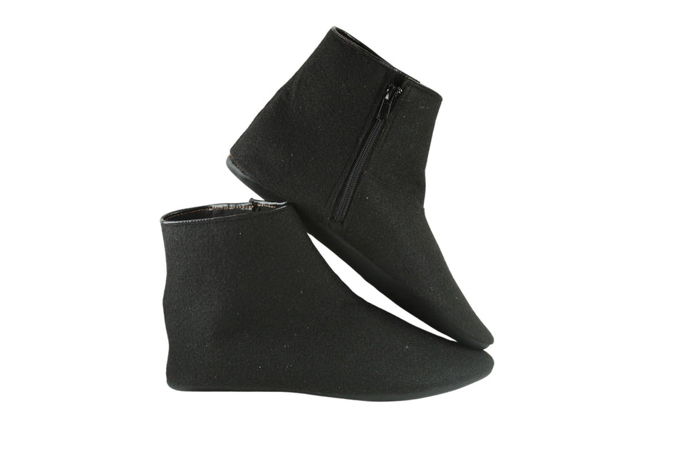 Felt and Leather Home Slippers, Womens Ankle Boot for Indoor Wear, Felt Slippers, House Shoes with Leather Sole, Barefoot Shoes for Home