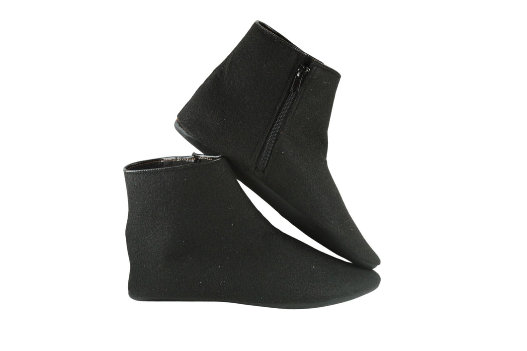 Felt and Leather Home Slippers, Womens Ankle Boot for Indoor Wear, Felt Slippers, House Shoes with Leather Sole, Barefoot Shoes for Home