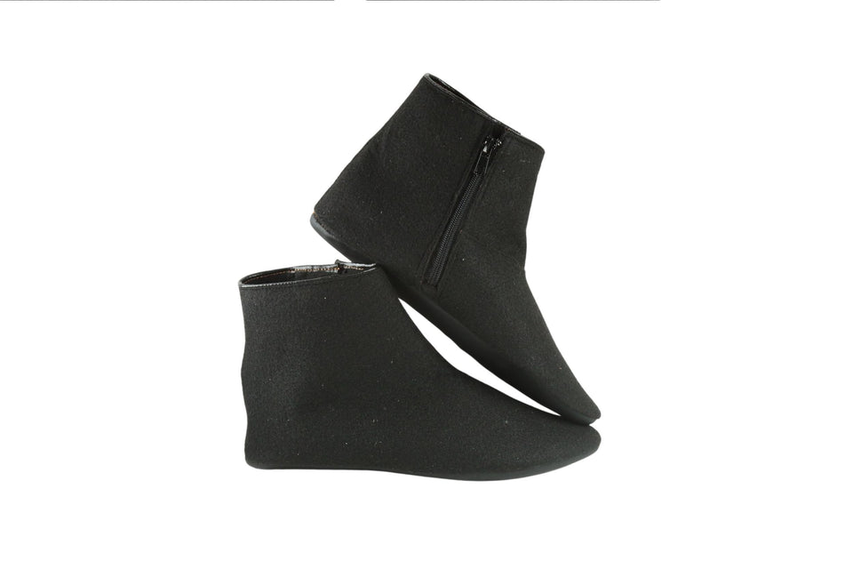 Mens Felt Home Slippers, Zippered Ankle Boot for Indoor Wear, Felt Slippers, House Shoes with Leather Sole, Barefoot Shoes for Home