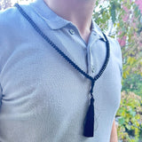 Matte Black Genuine Olive Wood Beads Tasbih Necklace, 150 Beads Misbaha Tasbih Zikr Tasbeeh Tesbih 7.5 mm Dhikr Prayer Beads TSBK