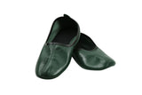 Genuine Leather Dark Green Slippers Women Size | Woman House Slippers | Handmade Leather Socks | Leather Home Shoes
