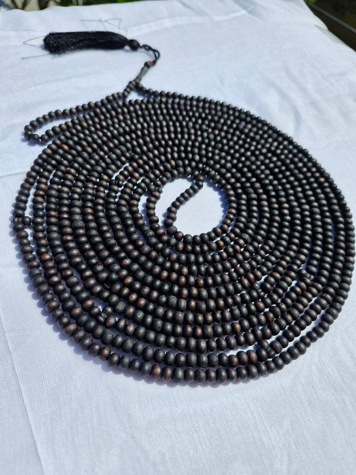 Matte Black Genuine Olive Wood Beads with a tassel, 1000 Beads Misbaha Tasbih Zikr Tasbeeh Tesbih 7.5 mm Dhikr Prayer Beads
