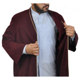 Muslim Long Kurta - M Plain Mens Wear, Claret Red Thobe, Galabiyya, Jubbah, ıslamic wear, Muslim tunic , Muslim Clothes, Islamic