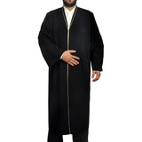 Jubbah Mens Wear, Black Thobe, Galabiyya, Jubbah, islamic wear , Muslim tunic , Muslim Long Kurta - Muslim Clothes Islamic Clothing