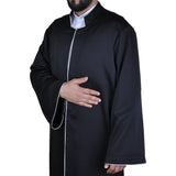 Muslim Mens Wear Black Thobe, Galabiyya, Jubbah, Muslim Wear, Muslim Kurta, Daffah, Muslim Dress, Modern Embroidered Kurta, Muslim Gifts
