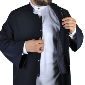 Muslim Long Jubbah - S, L, XL, XXL, Plain Mens Wear, Dark Blue Thobe, Galabiyya, Kurta, Islamic Wear, Muslim Tunic, Muslim Clothes, Islamic