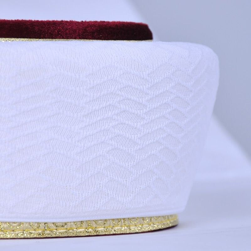 White patterned sarik proteksiyon - Styling turban -styling sarik - estilo ng imamah - proteksiyon imamah - proteksiyon na sarik - Sarık