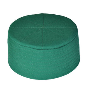 Обычный зеленый куфи, молитвенная шляпа такке, идеально подходит для обертывания, мужская куфи, одежда сунны, мусульманская шляпа, такия, вышитая молитвенная шляпа, мужская шапка