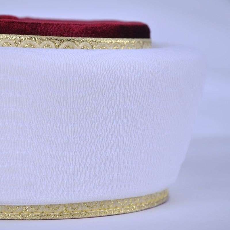 White wave stripe sarik protective - Styling turban -styling sarik - styling imamah - protective imamah - protective sarik - Sarık koruyucu