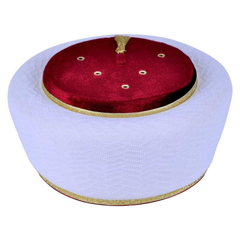 White patterned sarik proteksiyon - Styling turban -styling sarik - estilo ng imamah - proteksiyon imamah - proteksiyon na sarik - Sarık
