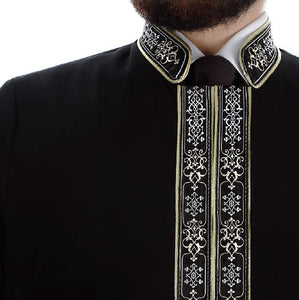 Qutan Muslim Long Kurta XS, S M, L, XL, XXL Islamic Mens Wear, Bordured Thobe, Galabiyya, Jubbah, Islamic Wear, Muslim Tunic, Cubbe