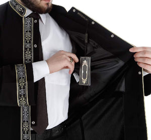 Qutan Muslim Long Kurta XS, S M, L, XL, XXL Islamic Mens Wear, Bordured Thobe, Galabiyya, Jubbah, Islamic Wear, Muslim Tunic, Cubbe