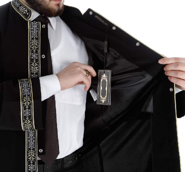Qutan Muslim Long Kurta XS, S M, L, XL, XXL Islamic Mens Wear, Bordured Thobe, Galabiyya, Jubbah, Islamic Wear, Muslim Tunic, Cubbe