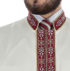 فروش Efsar Muslim Long Kurta XL پوشیدن لباس مردانه اسلیمی ، Bordured Thobe ، Galabiyya ، Jubbah ، لباس اسلامی ، Tunic Muslim ، Cubbe