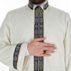 Feyzaan Muslim Long Kurta XS, S, M, L, XL Thobe bordured, Galabiyya, Jubbah, Disdashas, ​​Cübbe, Ropa islámica para hombres, Sunnah Wear - islamicbazaar