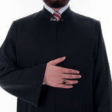 Granded Collet Black Turkish Jubba S, M, L, XL, 2XL Thobe, Galabiyya, Jubbah, Disdasha, Cubbe, Long Kurta, Mga Damit na Muslim