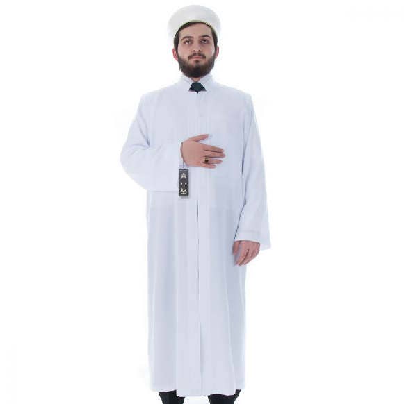 Buqhara Colated White Plain Jubbah S, M, L Thobe, Galabiyya, Jubbah, Disdashas, Cubbe, Long Kurta, Islamic Clothing for Men, Sunnah Wear