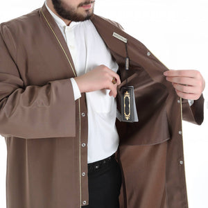 Muslim Long Kurta -   Plain Mens Wear, Brown Thobe, Galabiyya, Jubbah, islamic wear, Muslim tunic ,  Muslim Clothes, Islamic - islamicbazaar