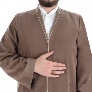 Muslim Long Kurta -   Plain Mens Wear, Brown Thobe, Galabiyya, Jubbah, islamic wear, Muslim tunic ,  Muslim Clothes, Islamic - islamicbazaar