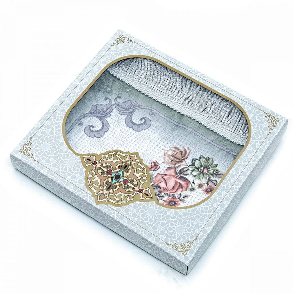 Thin Cotton Islamic Prayer Rug, Black Tulip Motiff Janamaz Musallah Sesallah Sejadah Carpet Muslim Seccade Islam Sajadah