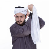 Volledig katoenen wikkelstof voor Imamah - Tulband witte doek - Witte stof - Witte tulband - tulband voor Sarik