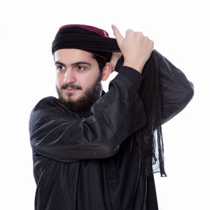 इमाम के लिए पूरी तरह से सूती कपड़े का कपड़ा - पगड़ी काला कपड़ा - काला कपड़ा - काली पगड़ी - सारिक के लिए पगड़ी