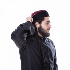 इमाम के लिए पूरी तरह से सूती कपड़े का कपड़ा - पगड़ी काला कपड़ा - काला कपड़ा - काली पगड़ी - सारिक के लिए पगड़ी