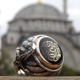 Handheade Fatih Sultan Mehmed Ring, Ring Sterans Mens Silver Sterling, Mens Argjend Mens, Ring Signet, El Meru Mea Men Ehabbe